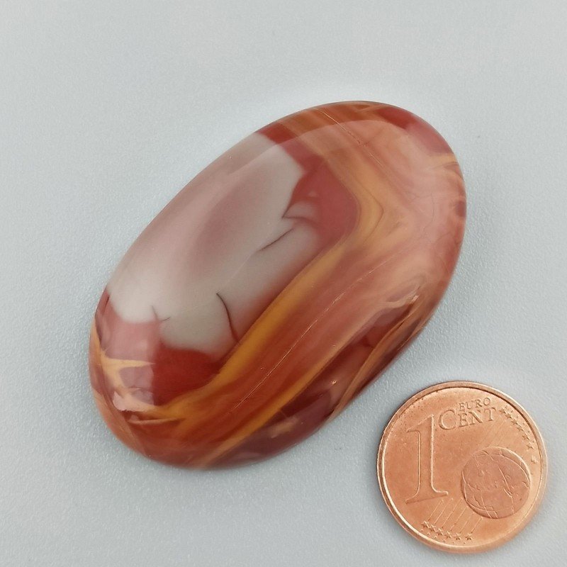 Cabochon di Diaspro Noreena Naturale Ovale, Piatto e Liscio, 43x26x7 mm, 14,40 g, Fatto a Mano