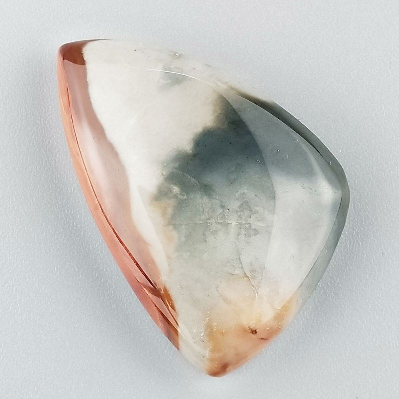 Diaspro Poligramma Naturale Forma Fantasia Piatto Cabochon Liscio Fatto a Mano 37X25mm 12,09gm 1pz