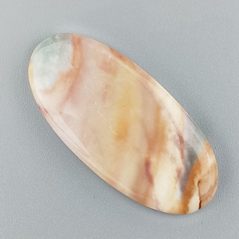 Diaspro Poligramma Naturale Forma Ovale Piatto Cabochon Liscio Fatto a Mano 46X21mm 8,20gm 1pz