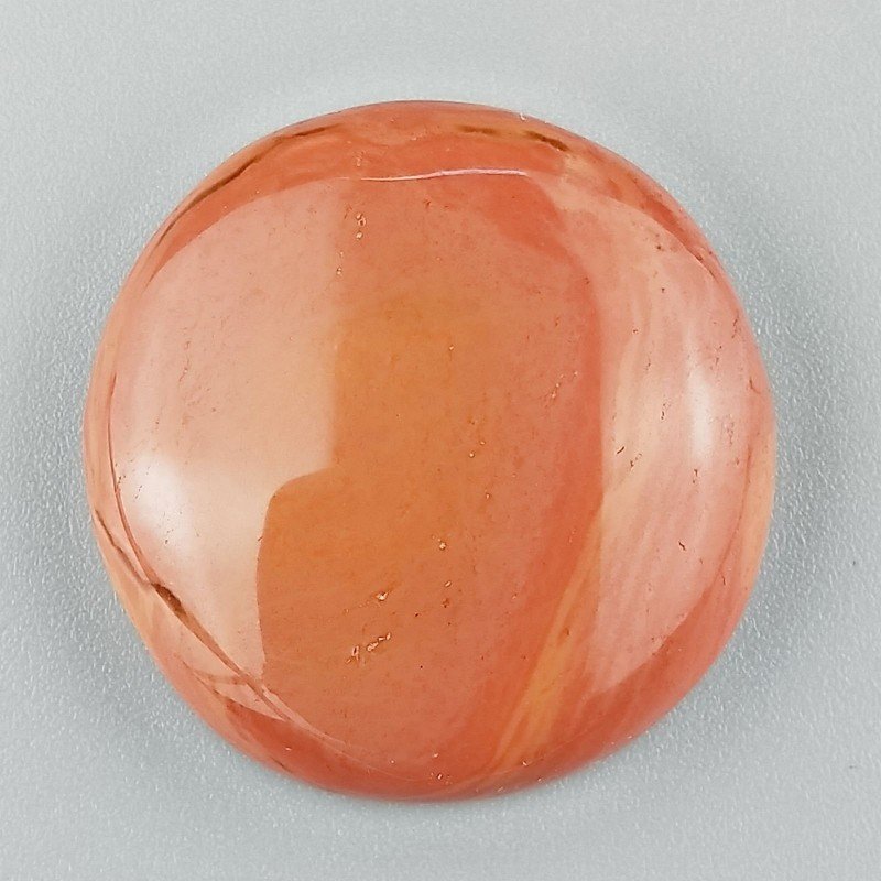 Diaspro Poligramma Naturale Forma Tondo Piatto Cabochon Liscio Fatto a Mano 32mm 12,34gm 1pz