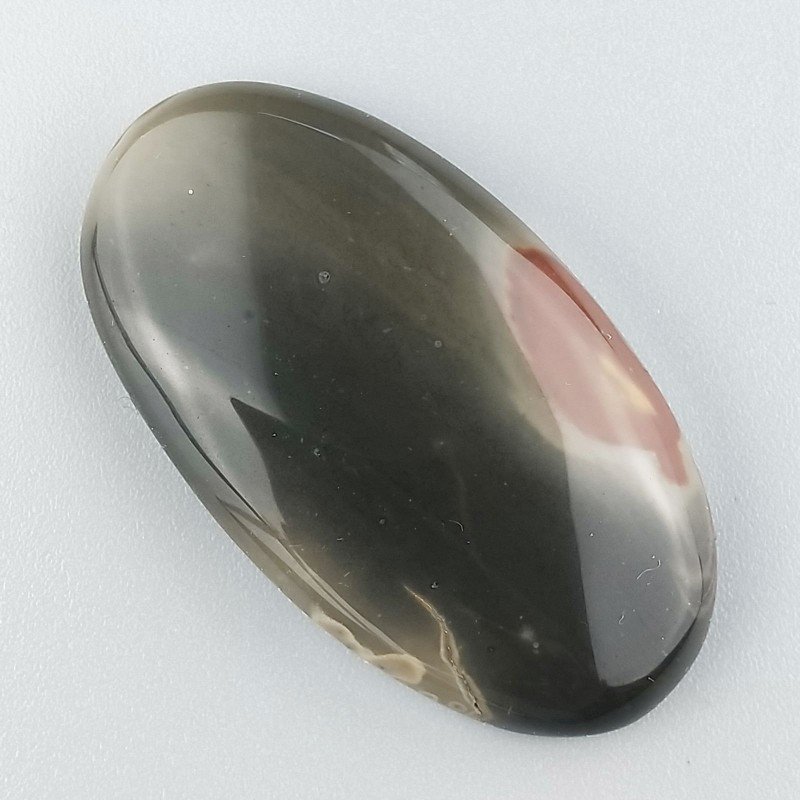 Diaspro Poligramma Naturale Forma Ovale Piatto Cabochon Liscio Fatto a Mano 44X24mm 12,21gm 1pz