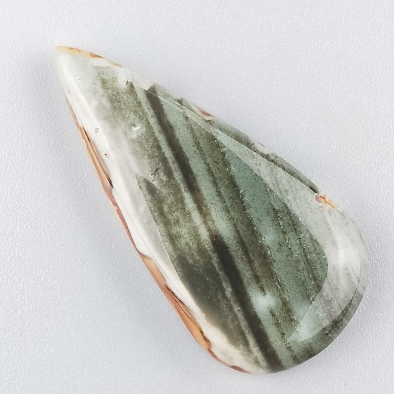 Diaspro Poligramma Naturale Forma Goccia Piatto Cabochon Liscio Fatto a Mano 44X21mm 8,33gm 1pz Diaspro Poligramma Naturale Forma Goccia Piatto Cabochon Liscio Fatto a Mano 44X21mm 8,33gm 1pz