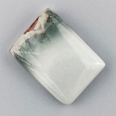 Diaspro Poligramma Naturale Forma Rettangolare Piatto Cabochon Liscio Fatto a Mano 24X18mm 6,32gm 1pz