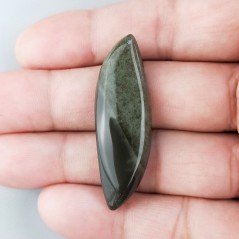 Diaspro Poligramma Naturale Forma Fantasia Piatto Cabochon Liscio Fatto a Mano 44X14mm 6,84gm 1pz