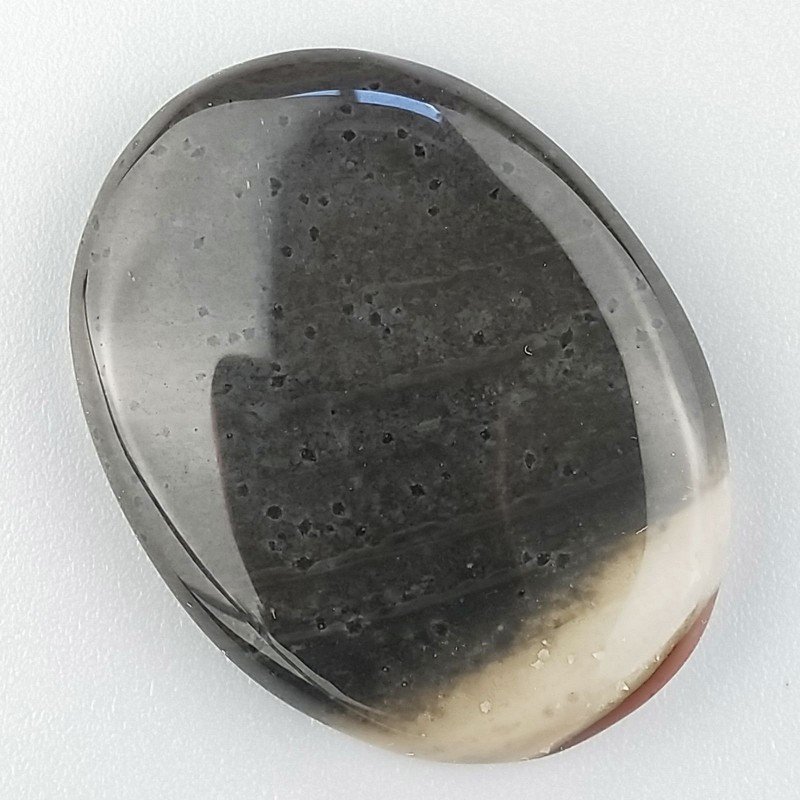 Diaspro Poligramma Naturale Forma Ovale Piatto Cabochon Liscio Fatto a Mano 35X26mm 9,49gm 1pz