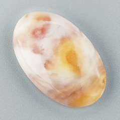 Diaspro Poligramma Naturale Forma Ovale Piatto Cabochon Liscio Fatto a Mano 33X20mm 7,51gm 1pz