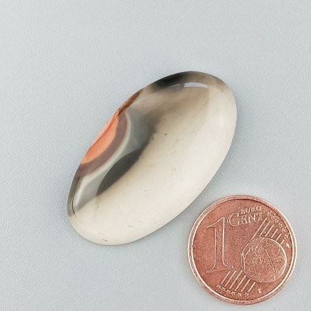 Diaspro Poligramma Naturale Forma Ovale Piatto Cabochon Liscio Fatto a Mano 31X17mm 3,96gm 1pz