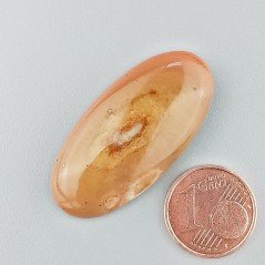 Diaspro Poligramma Naturale Forma Ovale Piatto Cabochon Liscio Fatto a Mano 36X17mm 5,62gm 1pz