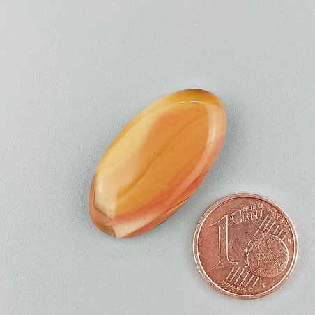 Diaspro Poligramma Naturale Forma Ovale Piatto Cabochon Liscio Fatto a Mano 27X14mm 3,46gm 1pz