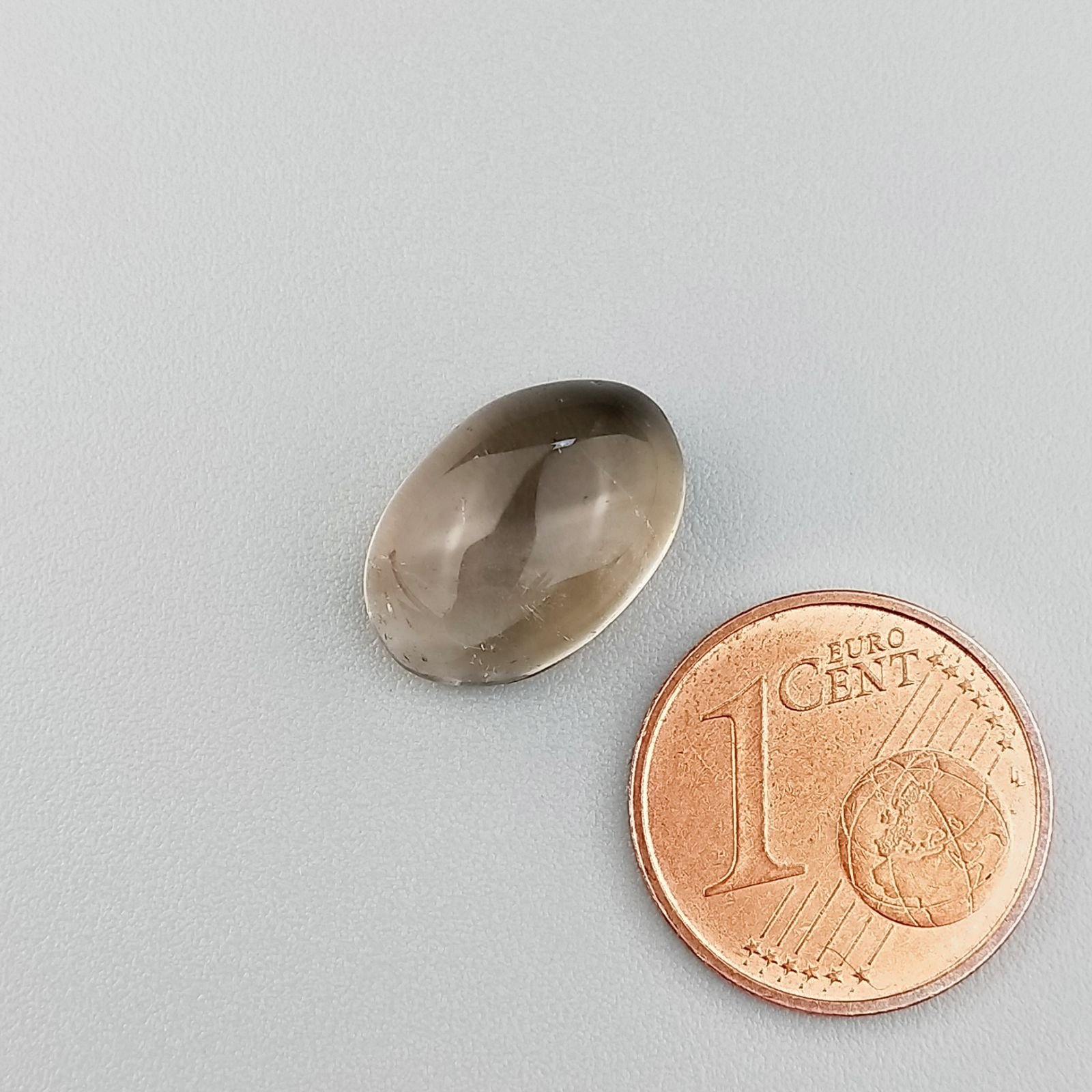 Quarzo Fumè Naturale Forma Ovale Piatto Cabochon Liscio Fatto a Mano 14X9X6mm 6,50 Carati 1pz