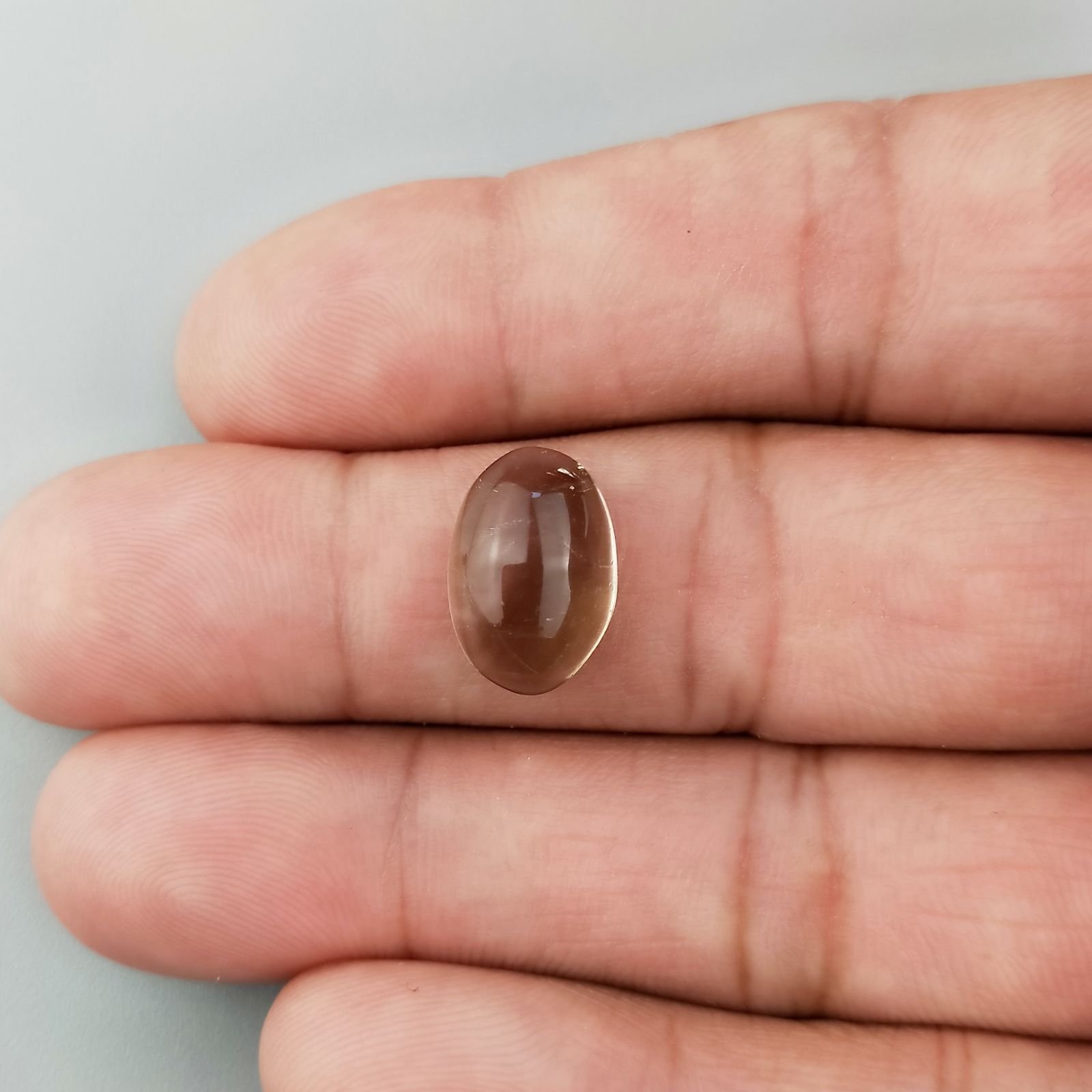 Quarzo Fumè Naturale Forma Ovale Piatto Cabochon Liscio Fatto a Mano 14X9X6mm 6,50 Carati 1pz