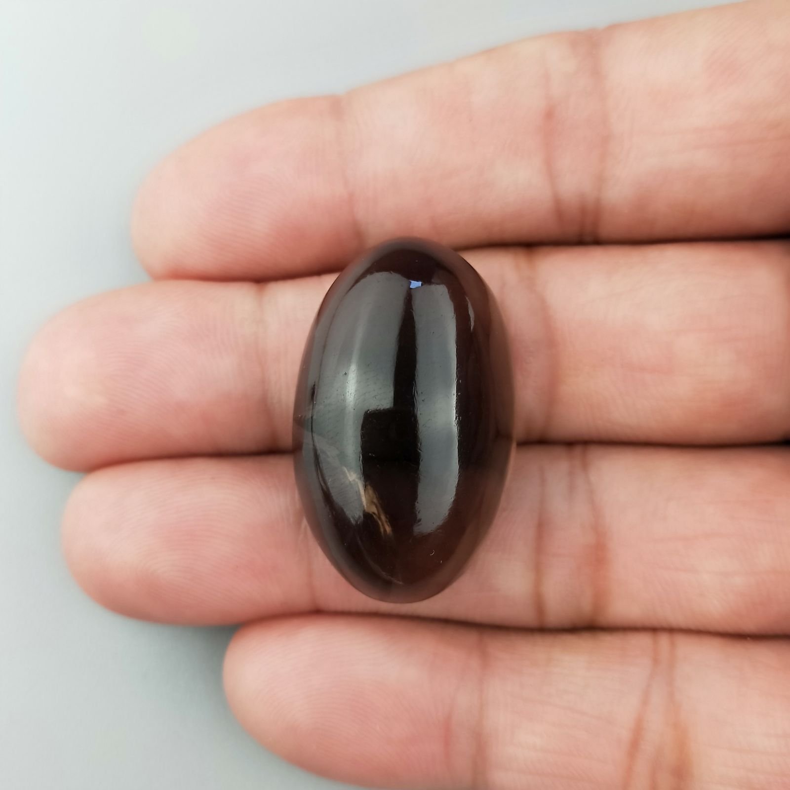 Quarzo Fumè Naturale Forma Ovale Piatto Cabochon Liscio Fatto a Mano 31X19X11mm 51,40 Carati 1pz