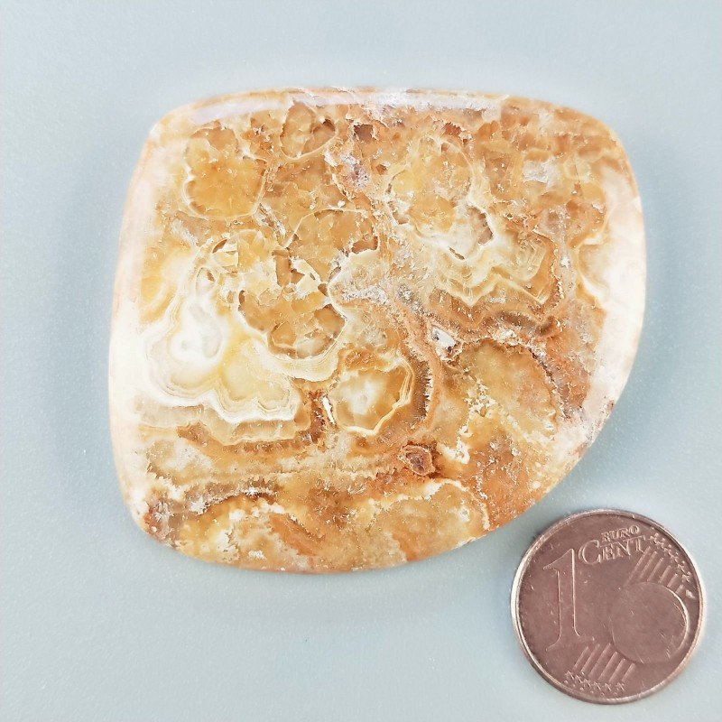 Kokoweef Cave Onyx Naturale Forma Fantasia Piatto Cabochon Liscio Fatto a Mano 52X46X5mm 20,40gm 1pz