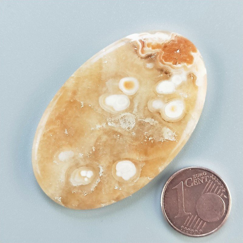 Kokoweef Cave Onyx Naturale Forma Ovale Piatto Cabochon Liscio Fatto a Mano 49X31X5mm 13,10gm 1pz