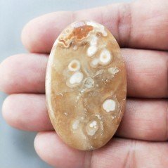 Kokoweef Cave Onyx Naturale Forma Ovale Piatto Cabochon Liscio Fatto a Mano 49X31X5mm 13,10gm 1pz