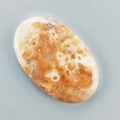 Kokoweef Cave Onyx Naturale Forma Ovale Piatto Cabochon Liscio Fatto a Mano 46X29X5mm 12,85gm 1pz