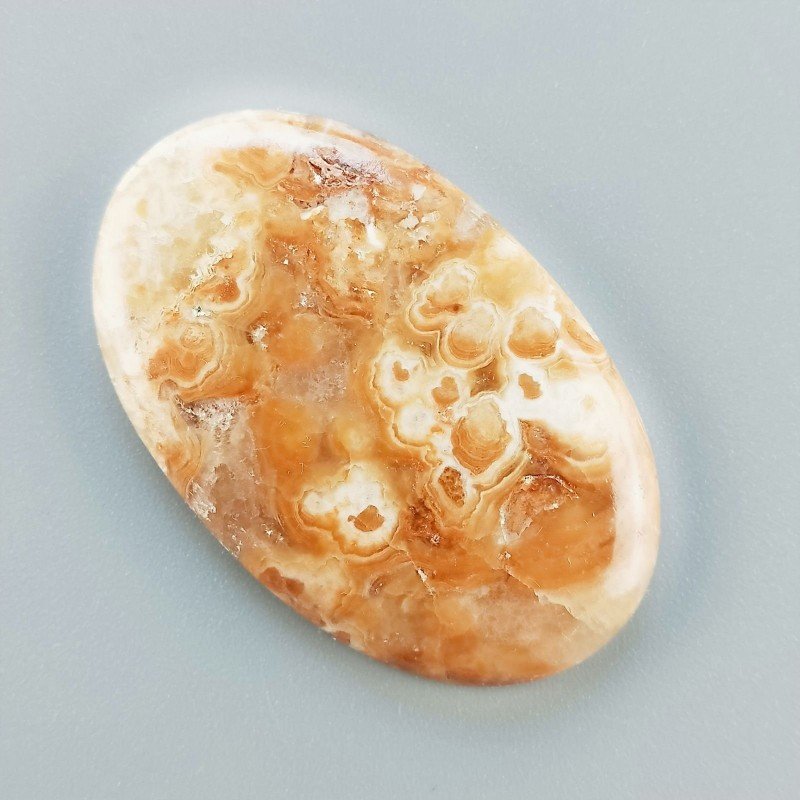 Kokoweef Cave Onyx Naturale Forma Ovale Piatto Cabochon Liscio Fatto a Mano 46X29X5mm 12,85gm 1pz