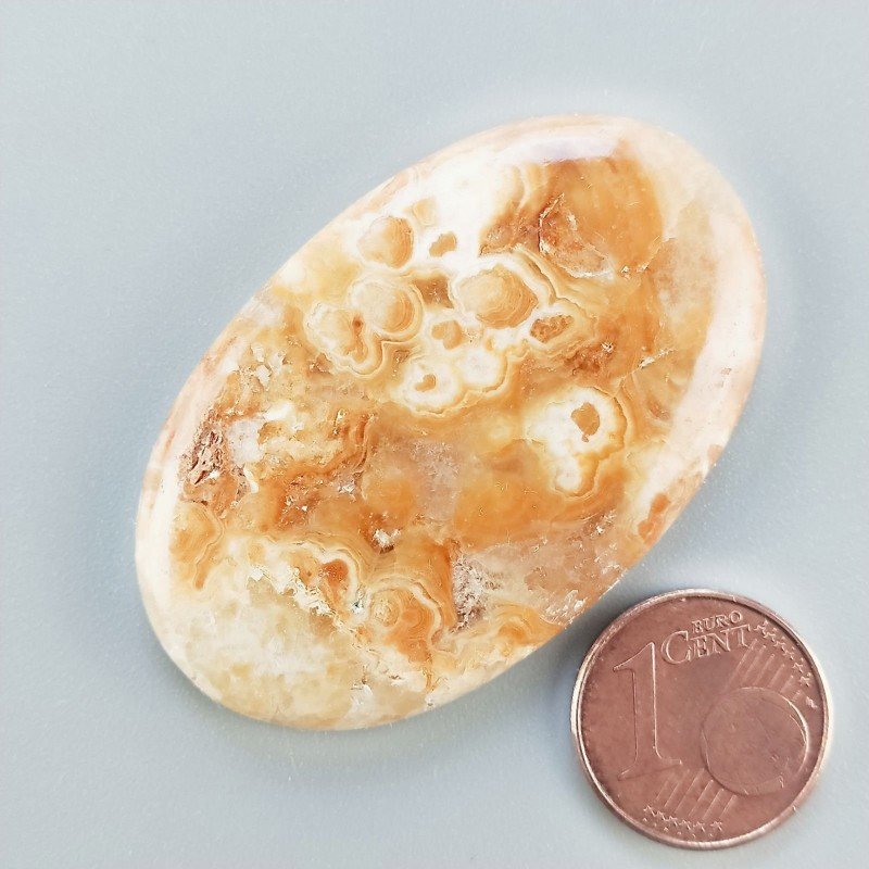 Kokoweef Cave Onyx Naturale Forma Ovale Piatto Cabochon Liscio Fatto a Mano 46X29X5mm 12,85gm 1pz