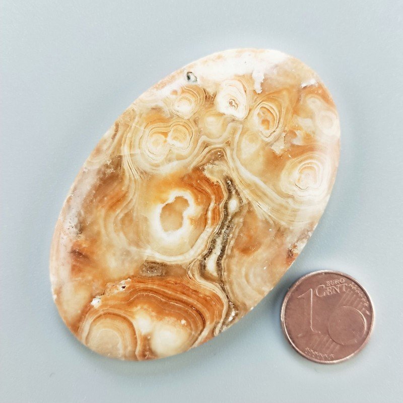 Cabochon di Kokoweef Cave Onyx Naturale Ovale, Piatto e Liscio, 62x40 mm, 29,20 g, Fatto a Mano
