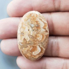 Kokoweef Cave Onyx Naturale Forma Ovale Piatto Cabochon Liscio Fatto a Mano 38X24X5mm 7,90gm 1pz