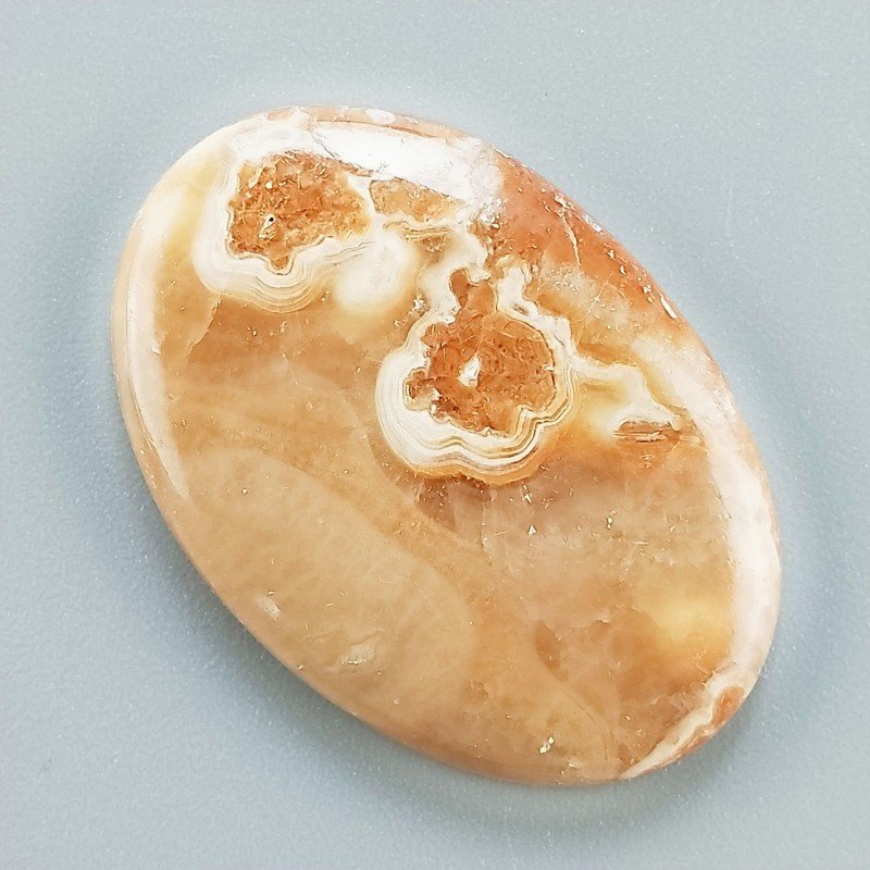Kokoweef Cave Onyx Naturale Forma Ovale Piatto Cabochon Liscio Fatto a Mano 35X24X5mm 7,10gm 1pz