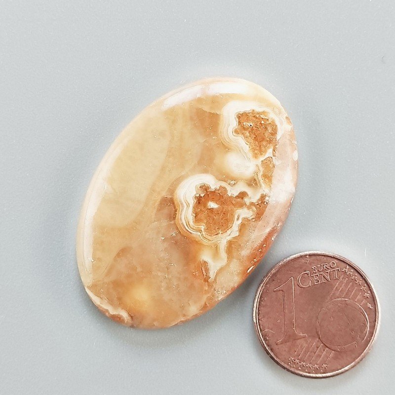 Kokoweef Cave Onyx Naturale Forma Ovale Piatto Cabochon Liscio Fatto a Mano 35X24X5mm 7,10gm 1pz
