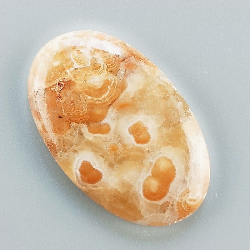 Kokoweef Cave Onyx Naturale Forma Ovale Piatto Cabochon Liscio Fatto a Mano 40X25X6mm 10,70gm 1pz