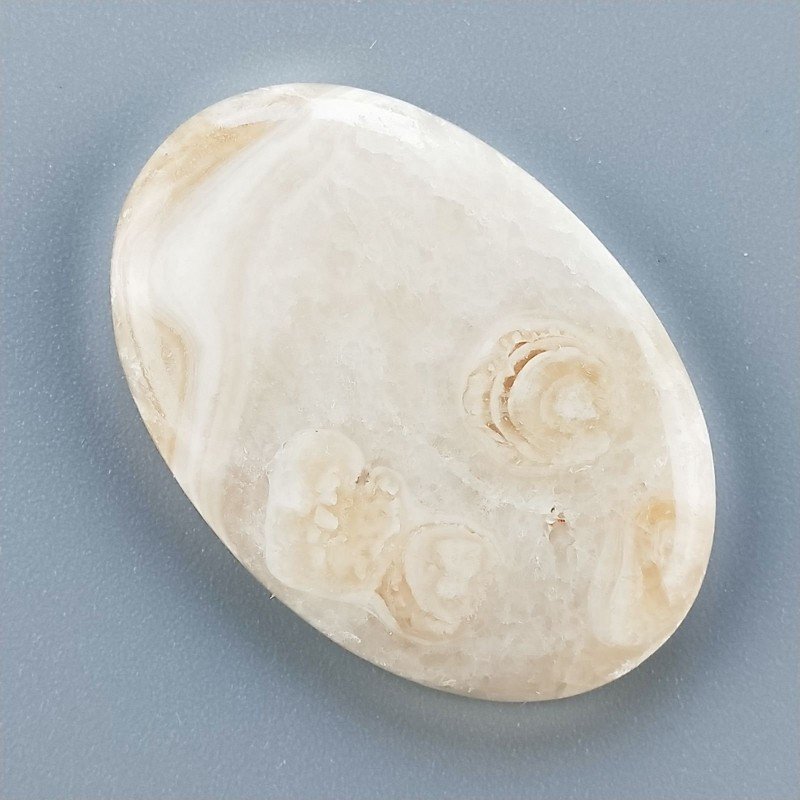 Kokoweef Cave Onyx Naturale Forma Ovale Piatto Cabochon Liscio Fatto a Mano 39X27X6mm 10,60gm 1pz