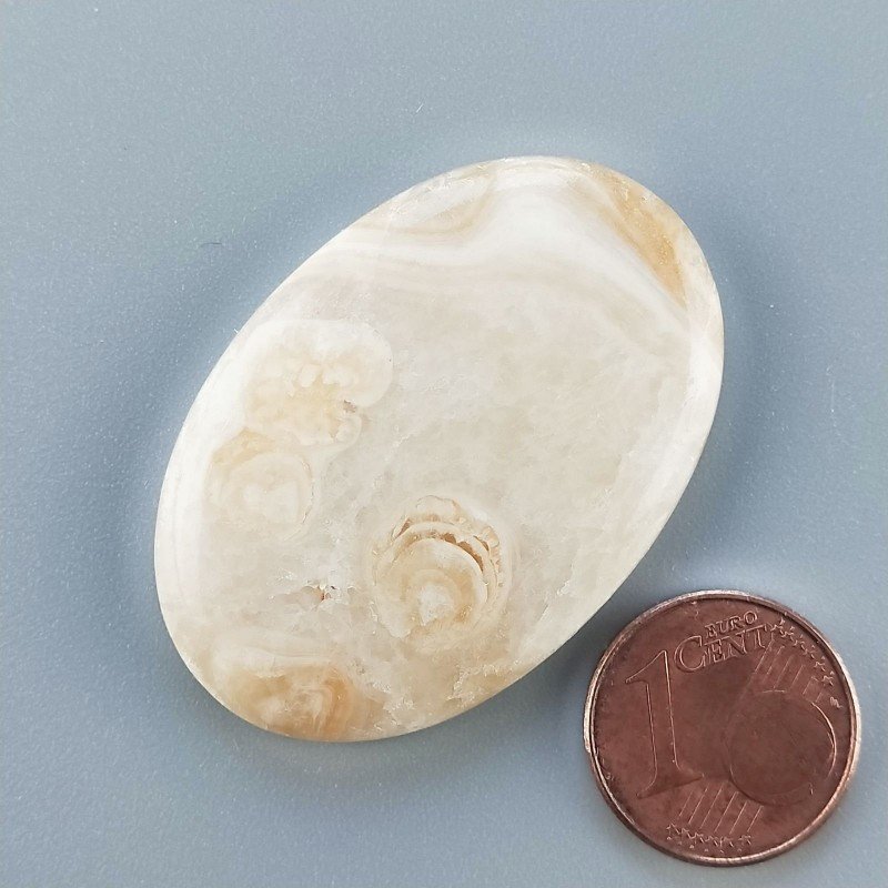 Kokoweef Cave Onyx Naturale Forma Ovale Piatto Cabochon Liscio Fatto a Mano 39X27X6mm 10,60gm 1pz