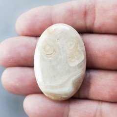 Kokoweef Cave Onyx Naturale Forma Ovale Piatto Cabochon Liscio Fatto a Mano 39X27X6mm 10,60gm 1pz