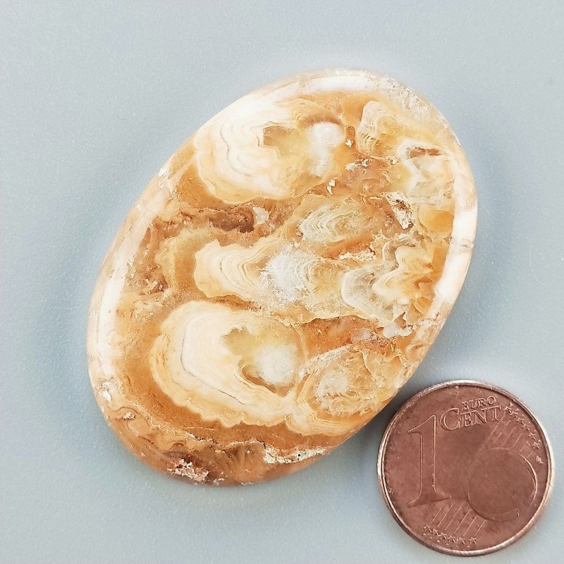 Kokoweef Cave Onyx Naturale Forma Ovale Piatto Cabochon Liscio Fatto a Mano 43X30X5mm 12,50gm 1pz