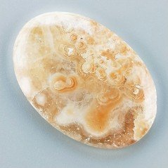 Kokoweef Cave Onyx Naturale Forma Ovale Piatto Cabochon Liscio Fatto a Mano 44x31mm 15,60gm 1pz