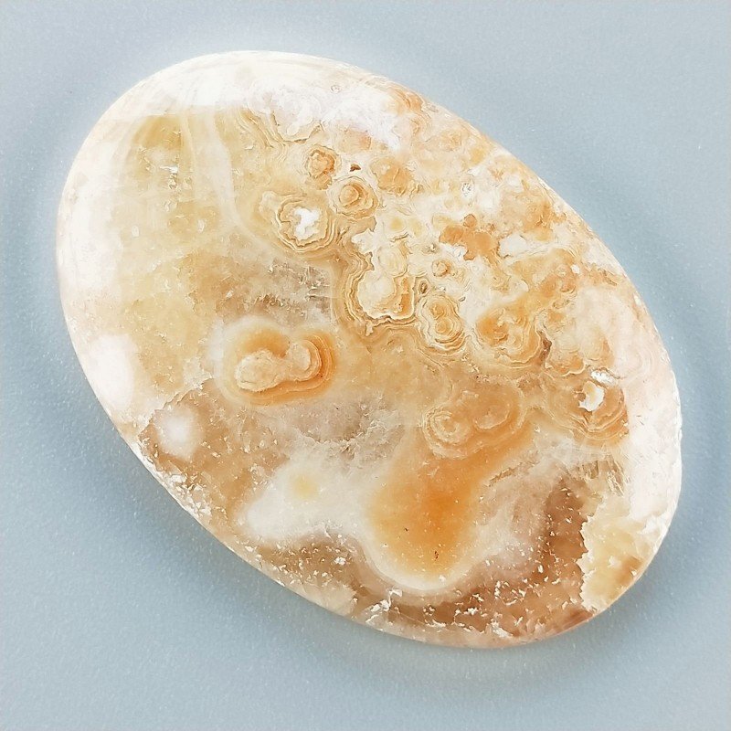 Kokoweef Cave Onyx Naturale Forma Ovale Piatto Cabochon Liscio Fatto a Mano 44x31mm 15,60gm 1pz