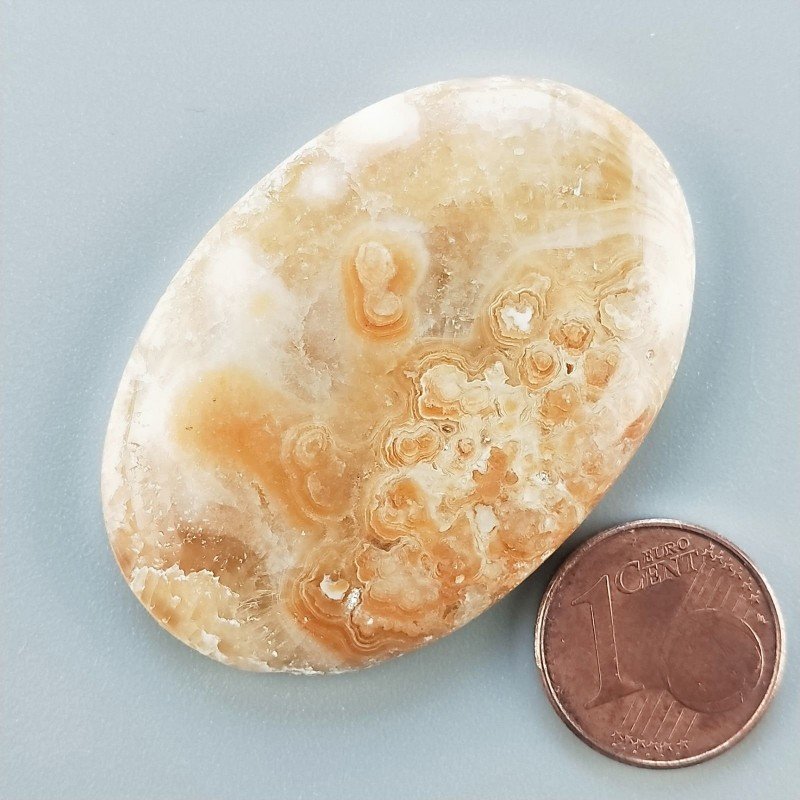 Cabochon di Kokoweef Cave Onyx Naturale Ovale, Piatto e Liscio, 44x31 mm, 15,60 g, Fatto a Mano