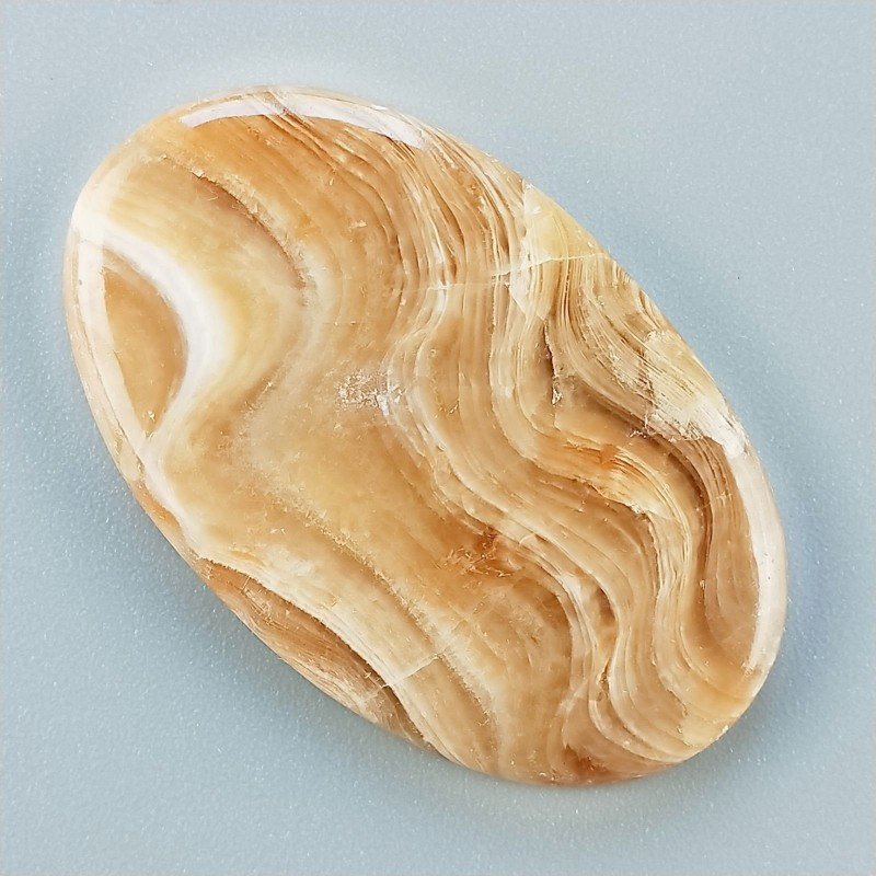 Kokoweef Cave Onyx Naturale Forma Ovale Piatto Cabochon Liscio Fatto a Mano 41X25X4mm 8,15gm 1pz