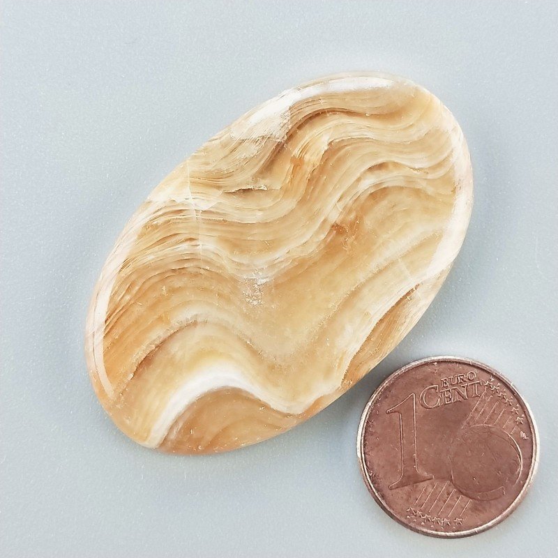 Kokoweef Cave Onyx Naturale Forma Ovale Piatto Cabochon Liscio Fatto a Mano 41X25X4mm 8,15gm 1pz