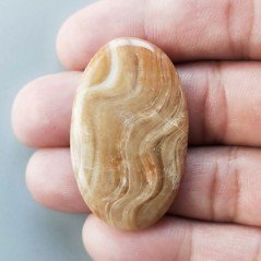 Kokoweef Cave Onyx Naturale Forma Ovale Piatto Cabochon Liscio Fatto a Mano 41X25X4mm 8,15gm 1pz
