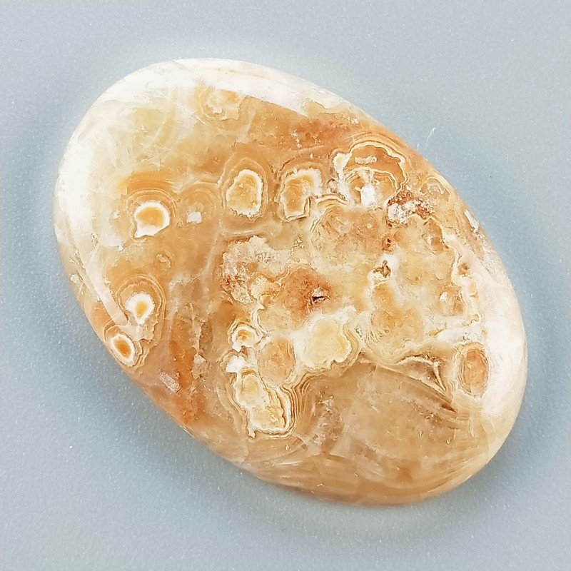 Kokoweef Cave Onyx Naturale Forma Ovale Piatto Cabochon Liscio Fatto a Mano 38X26X5mm 9,35gm 1pz