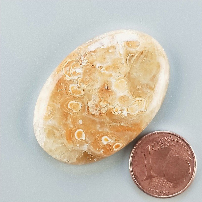 Kokoweef Cave Onyx Naturale Forma Ovale Piatto Cabochon Liscio Fatto a Mano 38X26X5mm 9,35gm 1pz