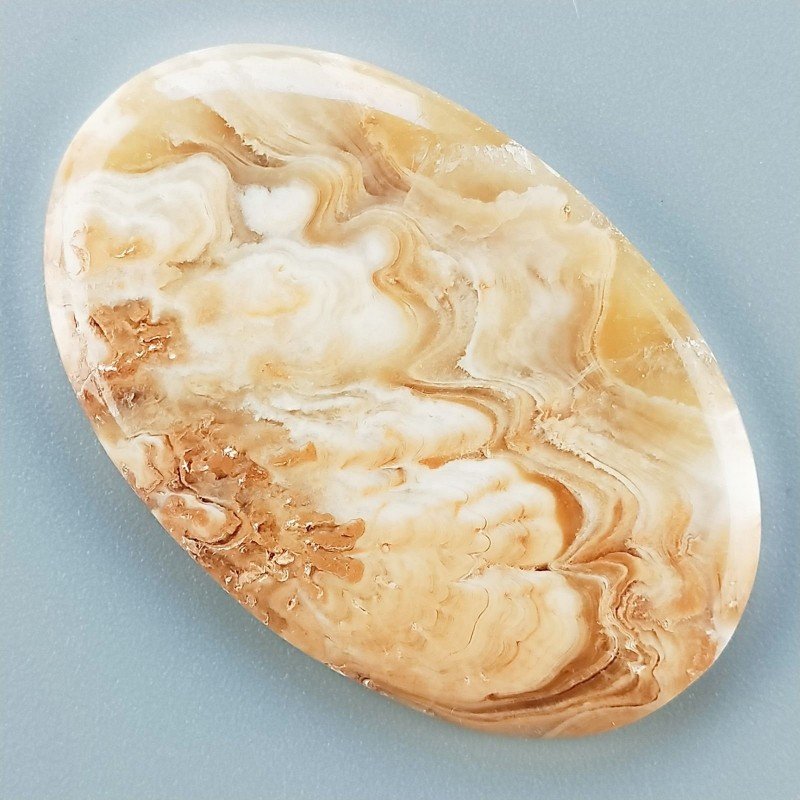 Kokoweef Cave Onyx Naturale Forma Ovale Piatto Cabochon Liscio Fatto a Mano 47X30X5mm 12,80gm 1pz