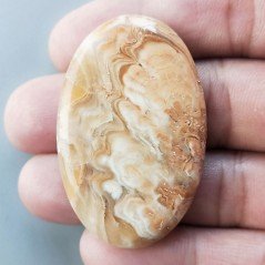 Kokoweef Cave Onyx Naturale Forma Ovale Piatto Cabochon Liscio Fatto a Mano 47X30X5mm 12,80gm 1pz