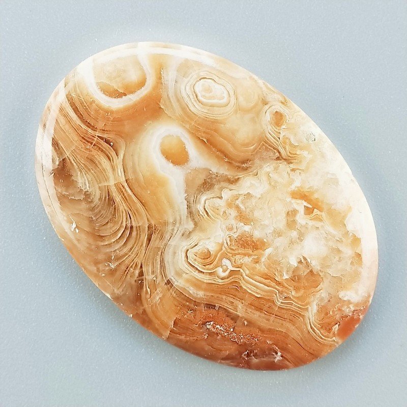 Kokoweef Cave Onyx Naturale Forma Ovale Piatto Cabochon Liscio Fatto a Mano 41X29X3mm 8,35gm 1pz