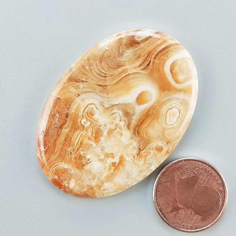 Kokoweef Cave Onyx Naturale Forma Ovale Piatto Cabochon Liscio Fatto a Mano 41X29X3mm 8,35gm 1pz