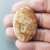 Kokoweef Cave Onyx Naturale Forma Ovale Piatto Cabochon Liscio Fatto a Mano 41X29X3mm 8,35gm 1pz