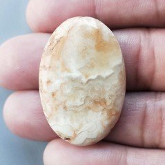 Kokoweef Cave Onyx Naturale Forma Ovale Piatto Cabochon Liscio Fatto a Mano 36X25X5mm 8,90gm 1pz