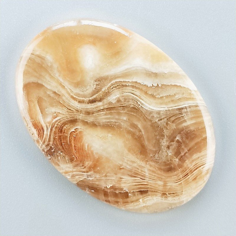 Kokoweef Cave Onyx Naturale Forma Ovale Piatto Cabochon Liscio Fatto a Mano 46X32X5mm 13,00gm 1pz