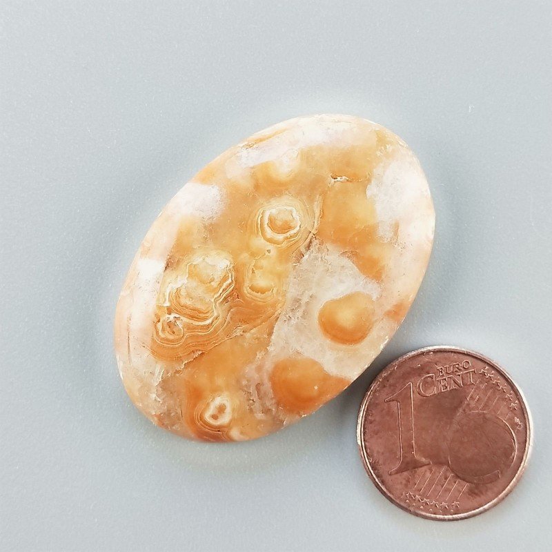 Cabochon di Kokoweef Cave Onyx Naturale Ovale, Piatto e Liscio, 35x24 mm, 8,70 g, Fatto a Mano