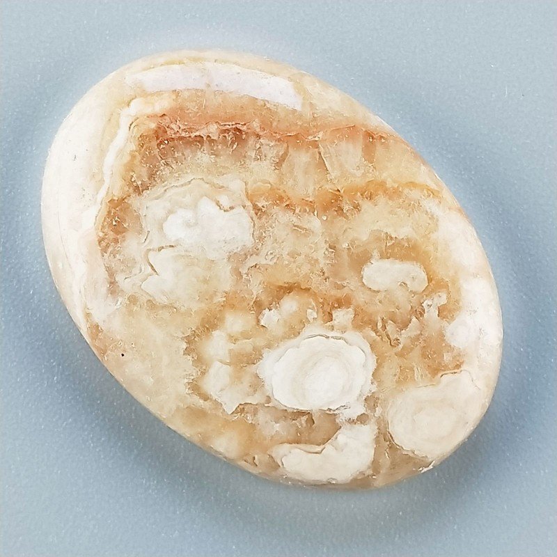 Kokoweef Cave Onyx Naturale Forma Ovale Piatto Cabochon Liscio Fatto a Mano 32x23mm 8,00gm 1pz