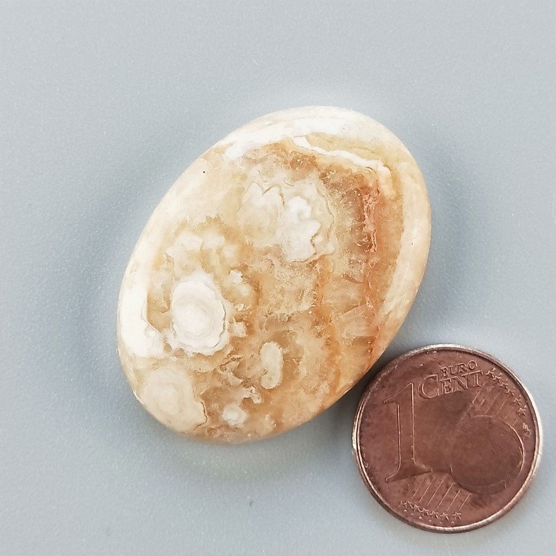 Cabochon di Kokoweef Cave Onyx Naturale Ovale, Piatto e Liscio, 32x23 mm, 8,00 g, Fatto a Mano
