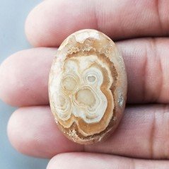 Kokoweef Cave Onyx Naturale Forma Ovale Piatto Cabochon Liscio Fatto a Mano 32X24X6mm 7,40gm 1pz